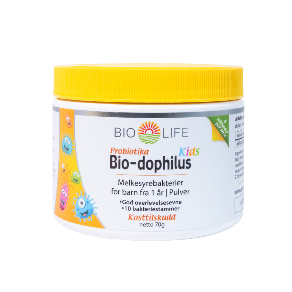 Bio Life Bio-Dophilus Kids 70g - Barnas egne melkesyrebakterier.